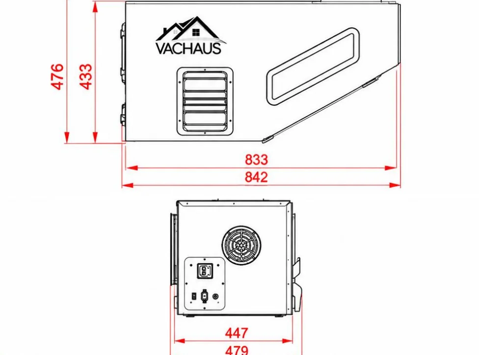 Plan coté de l’appareil VacHaus