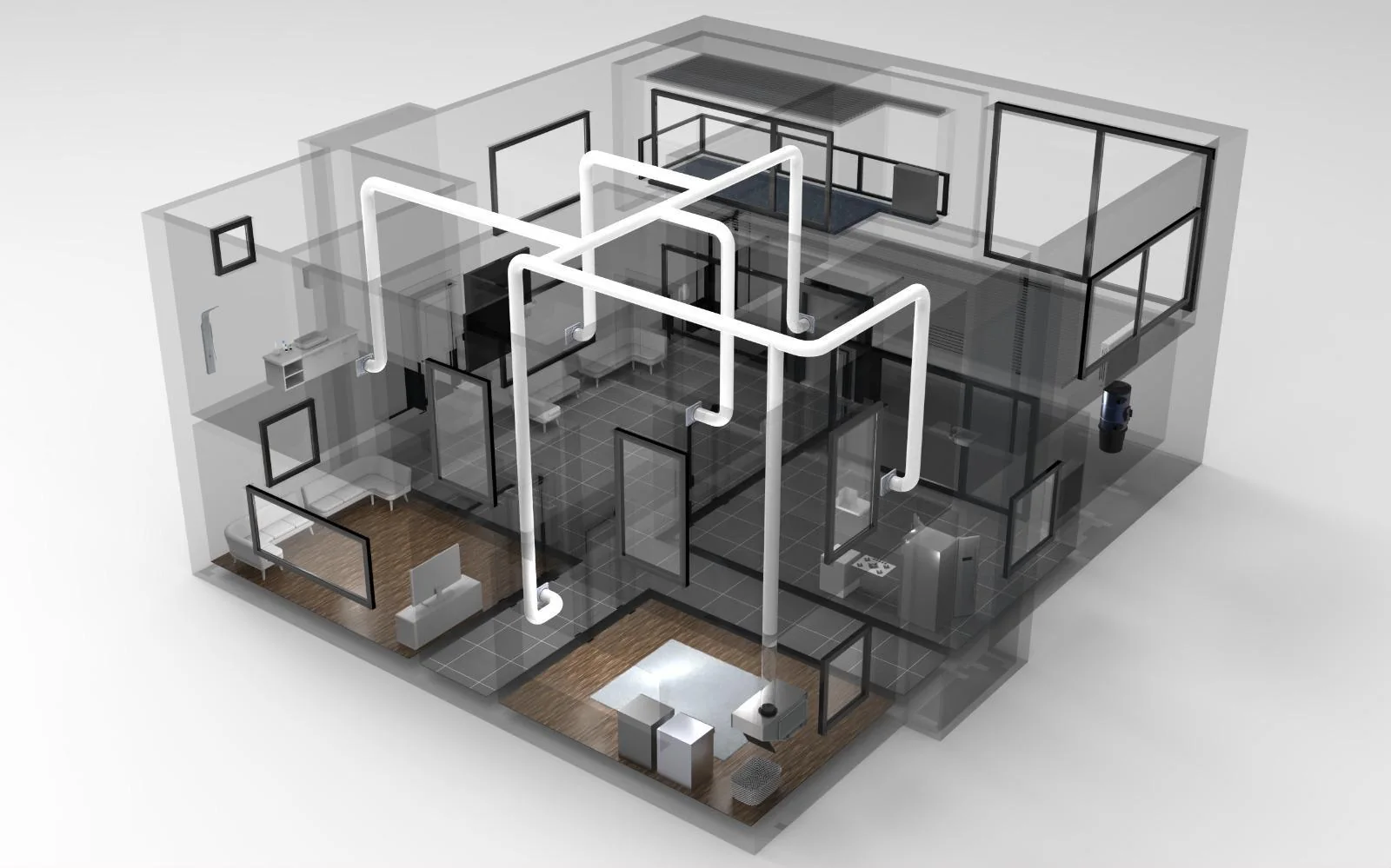Schéma du réseau VacHaus dans la maison