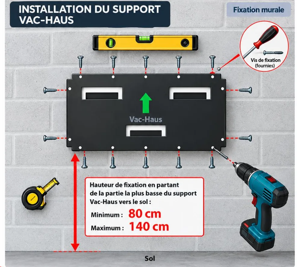 Support mural de l’appareil VacHaus