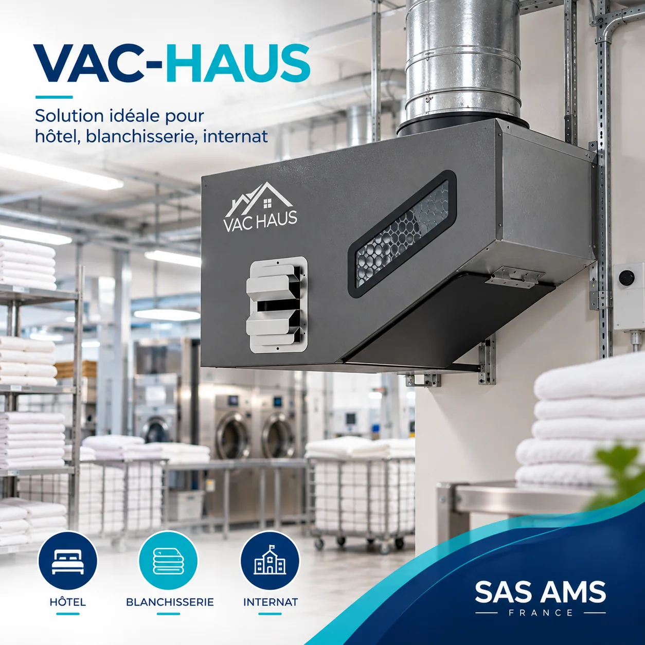 Exemple d’implantation VAC-HAUS pour un usage professionnel du linge